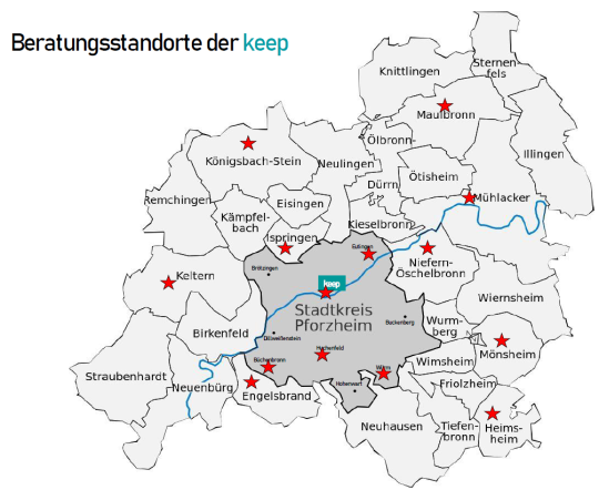 Beratungsstandorte im Enzkreis 