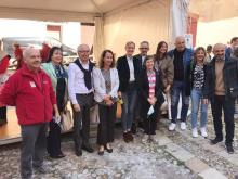 Eröffnungsveranstaltung Fiera Franca mit Bürgermeisterin Elena Pavan, Stadträten und dem Partnerschaftsverein aus Voiron.